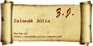 Zelenák Júlia névjegykártya